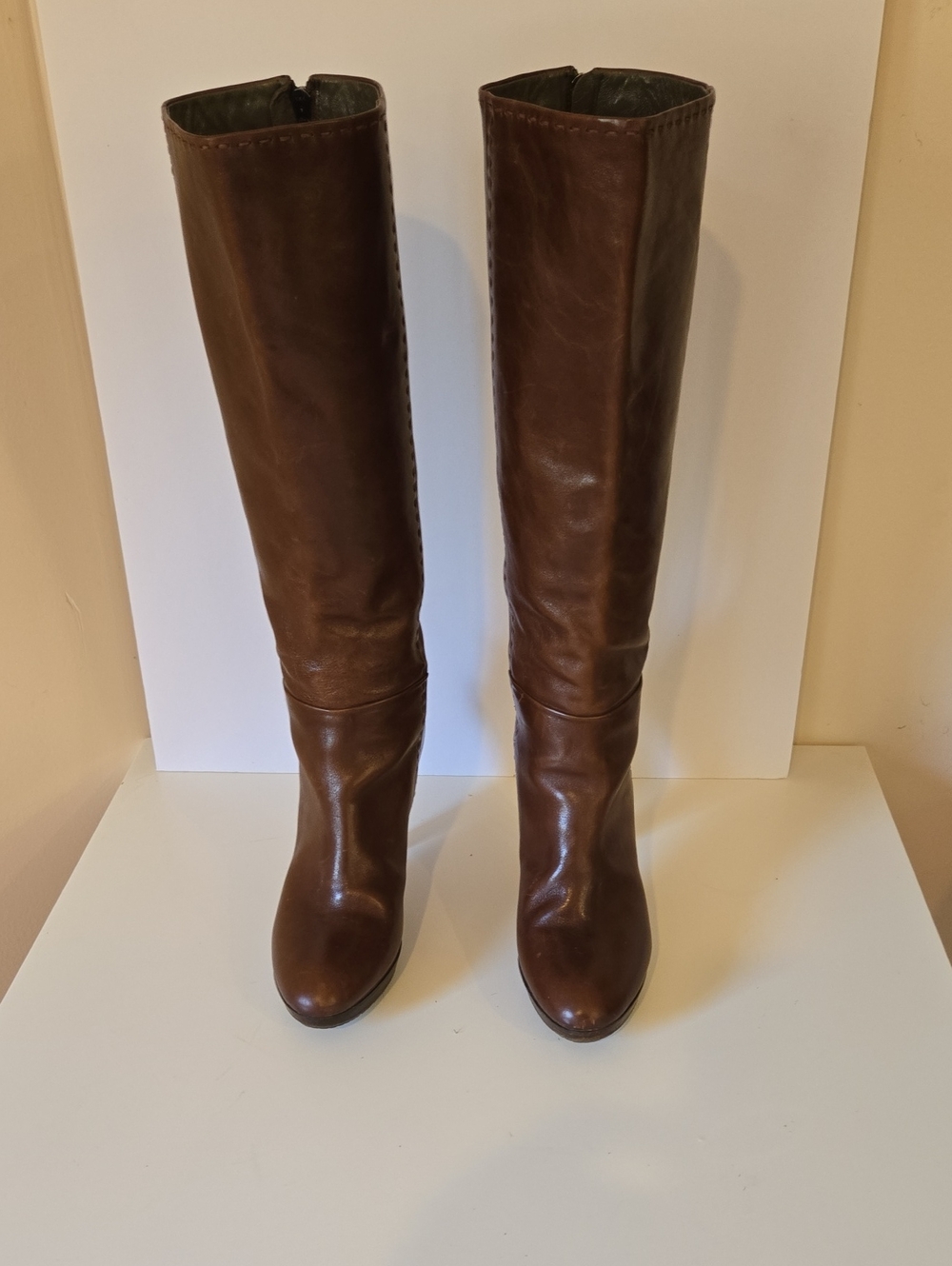 Vero Cuoio Tall Brown Leather Over-the-Knee Boots